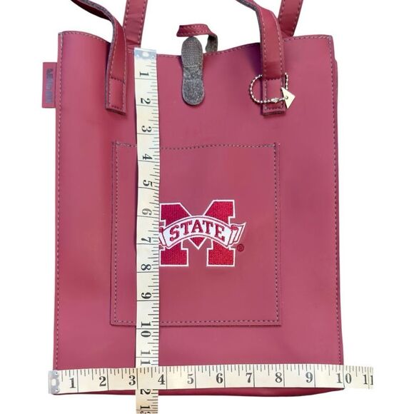 NWOT Alan Stuart Burgundy Mississippi State Tote with Embroidered Emblem - Picture 9 of 10